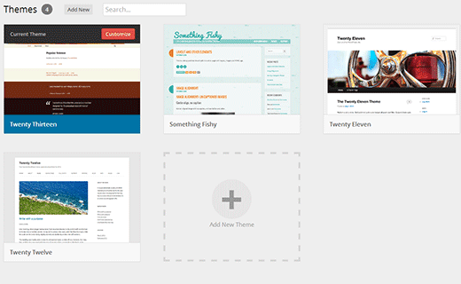 Themes screen in development versions of WordPress 3.8