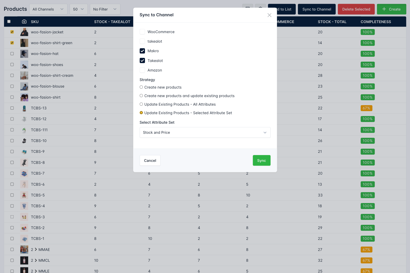 Products Sync 2 - Woohdash